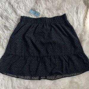 Black Ruffled Polka Dot Skirt - loft